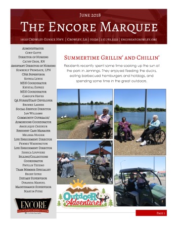 thumbnail of Encore Crowley June 2018 Newsletter